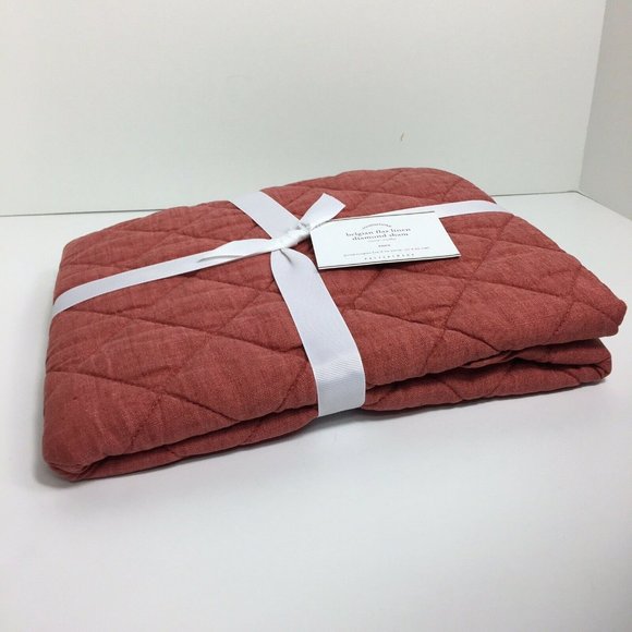 Pottery Barn Belgian Flax Linen Diamond Euro Sham In Brick Foundations 26" X 26" - Picture 7 of 12